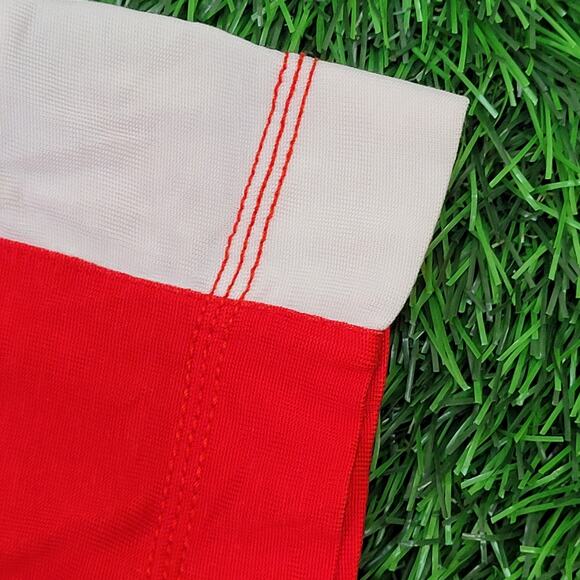 Nautica 1/4 Zip Polo Shirt Large 21x25 Red White Trim Crop - Picture 12 of 14